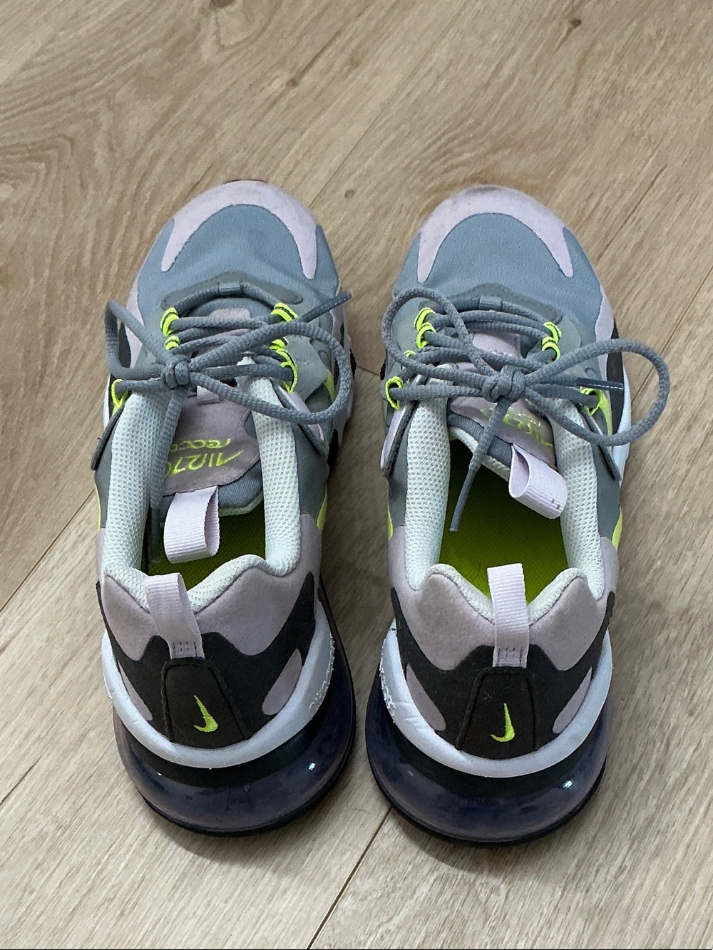 Nike  Air Max 270 React Grey & Lemon Venom - Picture 4 of 4